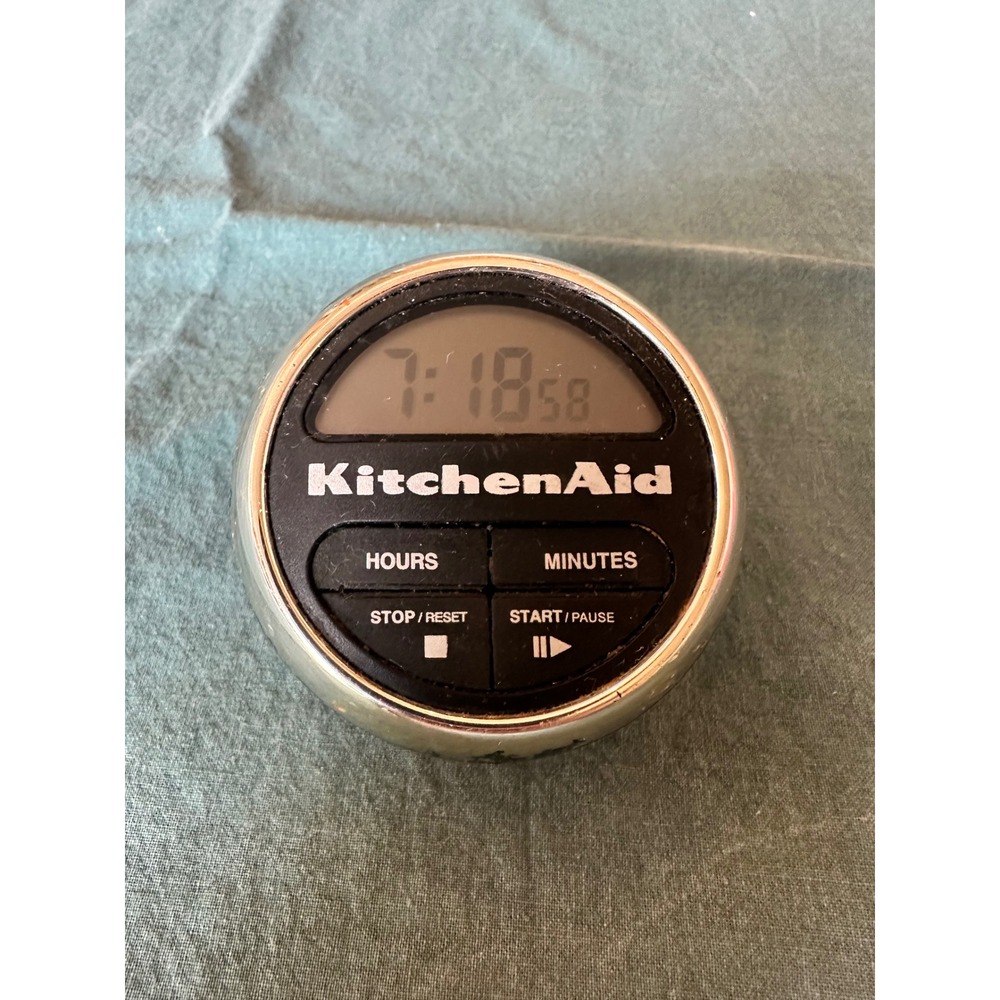 KitchenAid Digital Kitchen Timer Black Chrome Angled Countertop Display